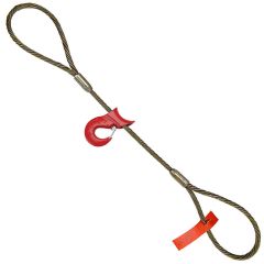 3/8" x 16' Standard Eye Wire Rope Sling with Crosby Sliding Choker Hook (2200 lbs Choker Capacity)(6x25 Steel Core Wire Rope)