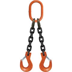 CM 1/2"x15' Type DOS 2-Leg Grade 100 Chain Sling (Sling Hooks)