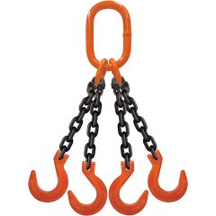 CM 3/8"x10' Type QOF 4-Leg Grade 100 Chain Sling (Foundry Hooks)