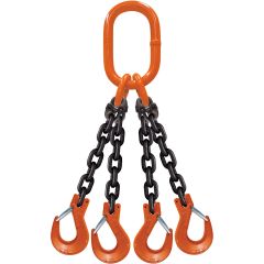CM 3/8"x20' Type QOS 4-Leg Grade 100 Chain Sling (Sling Hooks)