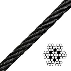 1/16" 7x7 Black Galvanized Aircraft Cable
