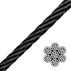 3/16" 7x19 Black Galvanized Aircraft Cable