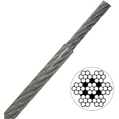 3/32-3/16"x500' 7x7 Vinyl Coated Galvanized Aircraft Cable - Clear