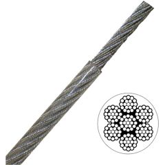 1/4-5/16"x5000' 7x19 Vinyl Coated Galvanized Aircraft Cable - Clear