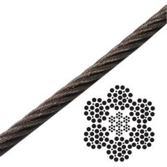 1/2" x 5000' 6x25 XIP Steel Core (IWRC) Galvanized Wire Rope - Premium Imported