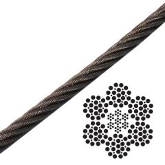 1/2" 6x25 XIP Steel Core (IWRC) Galvanized Wire Rope - Made in the USA