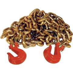 1/4" x 25' Grade 70 Binder Chain with Grab Hooks - Made in the USA