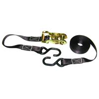 1" x 16' Ratchet Strap with S-Hooks - 1000 lbs WLL