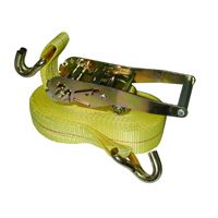 2" x 27' Ratchet Strap with Wire Hooks - 3335 lbs WLL