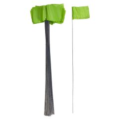 2.5" x 3.5" Green Wire Marking Flag with 21" Staff (100-Pack)