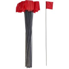 2.5" x 3.5" Red Wire Marking Flag with 21" Staff (100-Pack)
