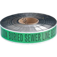 Green 'Sewer Line' Underground Detectable Tape - 2" x 1000'