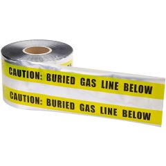Yellow 'Gas Line' Underground Detectable Tape - 6" x 1000'