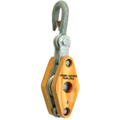 Crosby HS-21B 4" Single Wood Shell Block with Loose Hook (1/2" Rope)(WLL 1000 lbs)