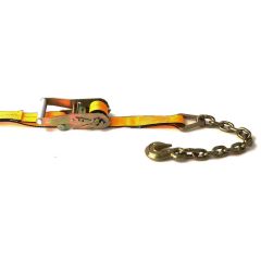 Kinedyne 2" x 27' Wide Handle Ratchet Strap with Chain Anchors (3335 lb WLL)