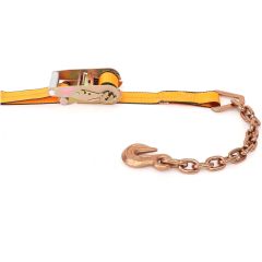 Kinedyne 2" x 30' Standard Handle Ratchet Strap with Chain Anchors (3335 lb WLL)