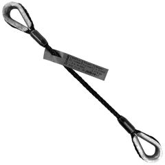 Lift-All® 1/2" x 30' Thimbled Eye Wire Rope Sling - Black (6x19 IWRC)