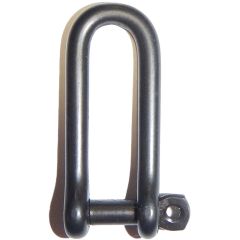 Wichard 316 Stainless Captive Pin Long D Shackle 15/32" - Black
