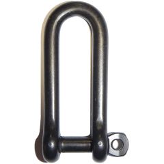 Wichard 316 Stainless Captive Pin Long D Shackle 1/4" - Black