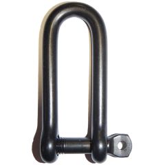 Wichard 316 Stainless Captive Pin Long D Shackle 5/16" - Black