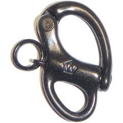 Wichard 316L Stainless Fixed Eye Snap Shackle 1-3/8" - Black