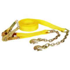 Durabilt 4" x 30' Ratchet Strap with Chain Anchors - 6600 lbs WLL