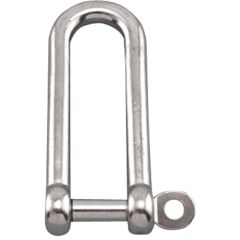 3/8" Type 316 Stainless Captive Screw Pin Long D Shackle (WLL 1200 lbs)