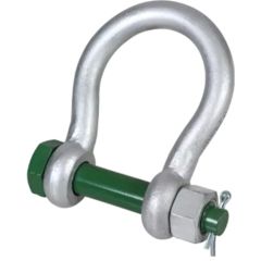 Green Pin 1" G-4243 Alloy Bolt Type BigMouth Bow Shackle (WLL 6.5 ton)