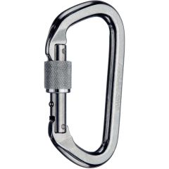 SMC Locking D Aluminum Carabiner - Screw Locking - Silver (NFPA)