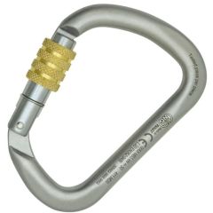 Kong X-Large C Steel Carabiner - Screw Locking - Lunar White & Gold Gate