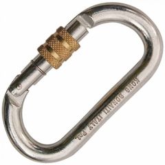 Kong Steel Oval Steel Carabiner - Screw Locking - Bright