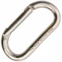 Kong Steel Oval Straight Gate Steel Carabiner - Non-Locking - Bright