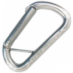 Kong Indoor Bar Straight Gate Stainless Steel Carabiner with Captive Eye - Non-Locking - Bright