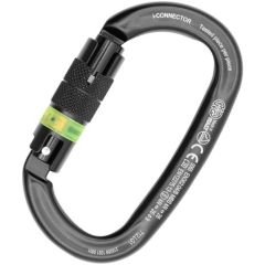 Kong I-Ovalone Aluminum Twist Lock Carabine With NFC Chip - 2-Stage Locking - Black