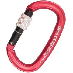 Kong Ovalone Aluminum Carabiner - Screw Locking - Red with Black Gate