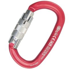 Kong Ovalone Aluminum Carabiner - 2-Stage Locking - Red with Bright Gate