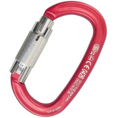 Kong Ovalone Aluminum Carabiner - 3-Stage Locking - Red with Bright Gate