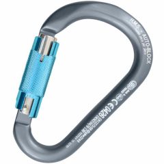 Kong HMS Classic Auto Block Carabiner - 3-Stage Locking - Gray with Blue Gate