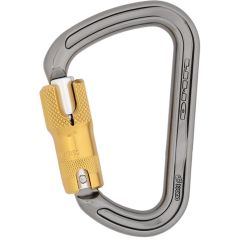 DMM ANSI Klettersteig Aluminum Carabiner (3-Stage Locking) - Titanium/Gold