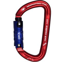 Rock Exotica rockD Aluminum Carabiner - 3-Stage ORCA-Lock - Red with Black Gate