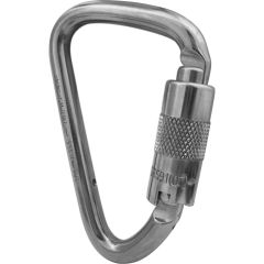 ISC KH202 Stainless Klettersteig Carabiner with Pin (3-Stage Locking) - Silver