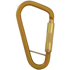ISC Firemans Steel Carabiner with Captive Eye Pin - 3-Stage Locking - Gold