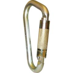 ISC Large Iron Wizard Steel Carabiner - Screw Locking - Gold