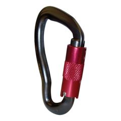 ISC Gecko Aluminum Carabiner - 3-Stage Locking - Gray with Red Gate