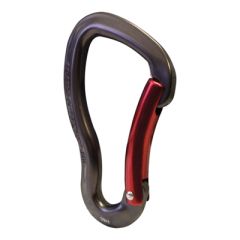 ISC Gator Bent Gate Aluminum Carabiner - Non-Locking - Gray with Red Gate