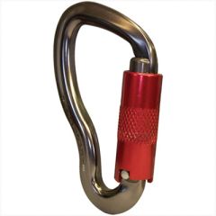 ISC Gator Aluminum Carabiner - 3-Stage Locking - Gray with Red Gate