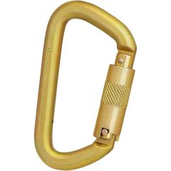 ISC KL200 Offset D Keylock Carabiner with Pin (3-Stage Locking) - Gold