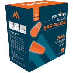 Portwest EP21 Earplugs NRR 32 Dispenser Refill Pack - 500 Pair
