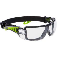 Portwest PS11 Tech Look Plus Safety Glasses (Clear Lens) - Anti-Scratch, Anti-Fog