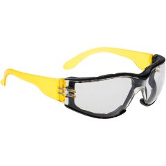Portwest PS32 Wrap Around Plus Safety Glasses (Clear Lens) - Anti-Scratch, Anti-Fog